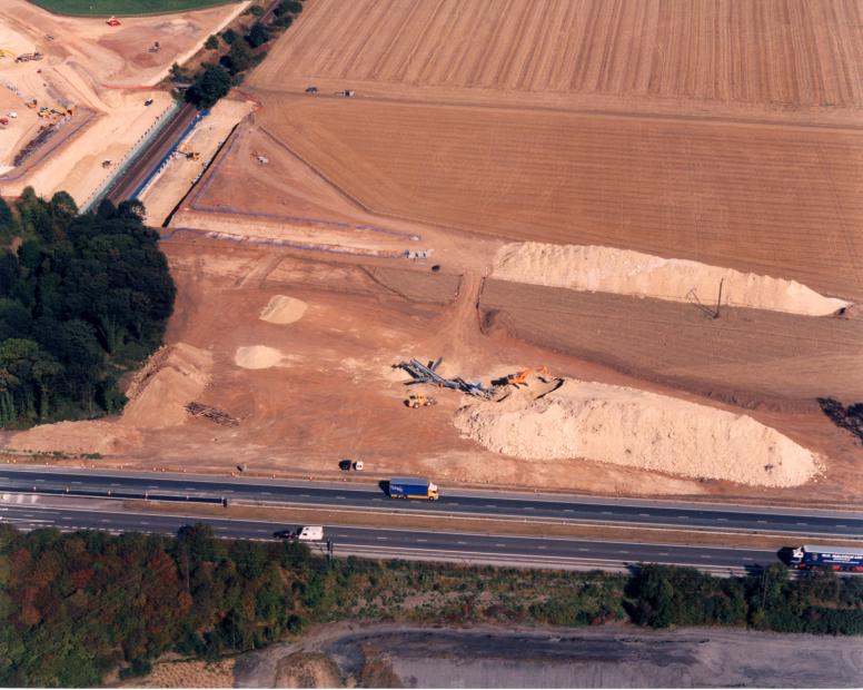 Fairburn Railway bridge Backfill material being crushed on site