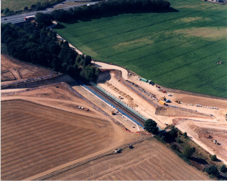 Fairburn Railway bridge Reinforced Earth walls progressing