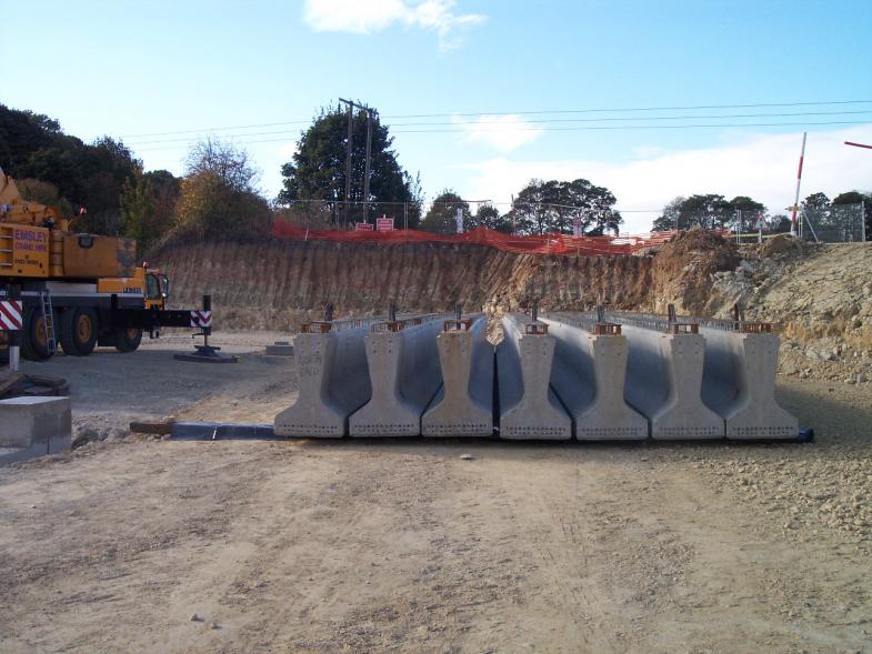 Beams being laid out ready for the main possession.