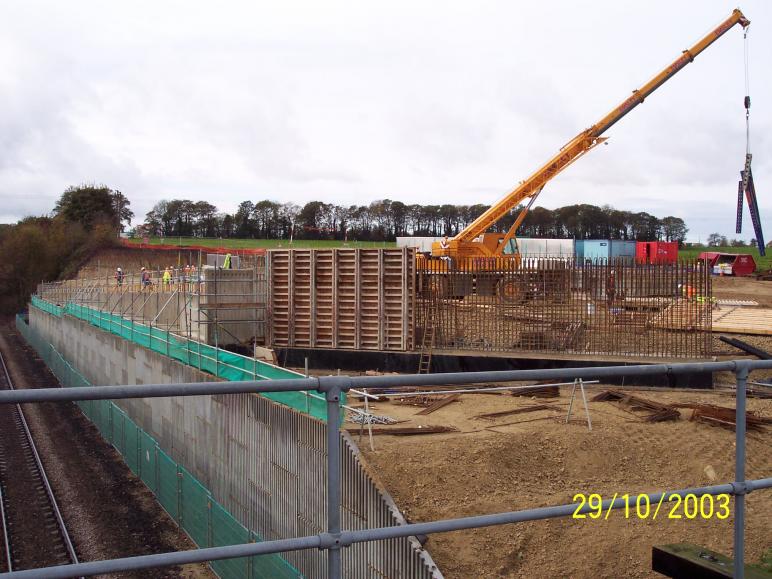 North abutment with only plinths still to complete.