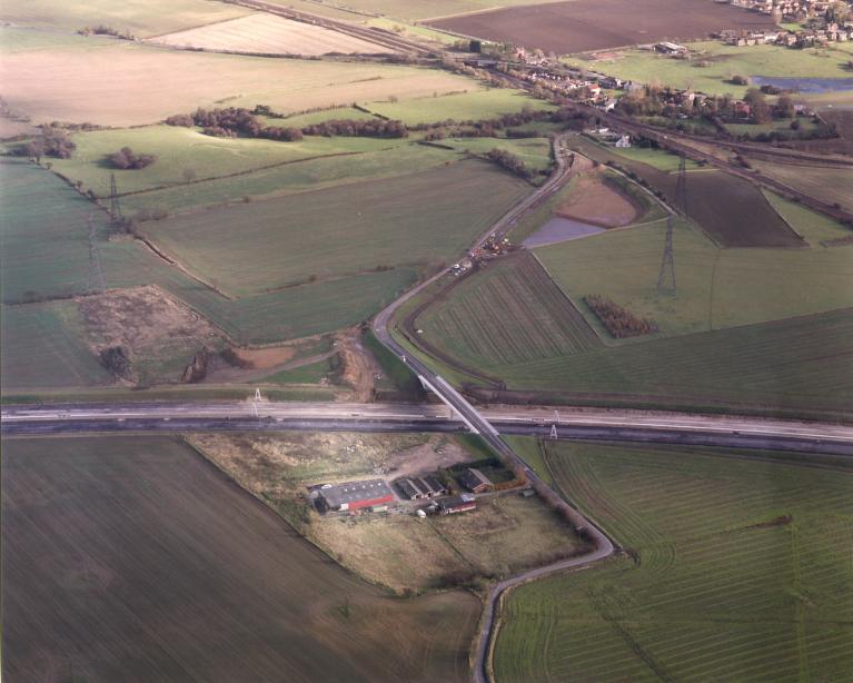 Lunnfield Lane Bridge open with the main line well underway.