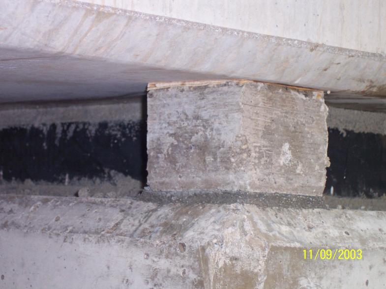 Temporary support block at the bearing positions.