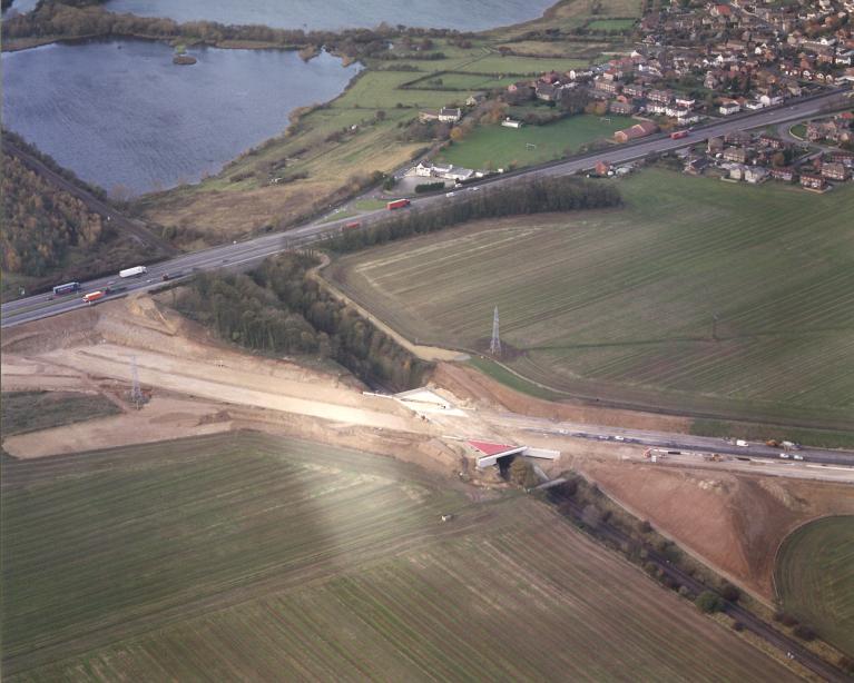 Fairburn railway bridge - existing A1M in the background