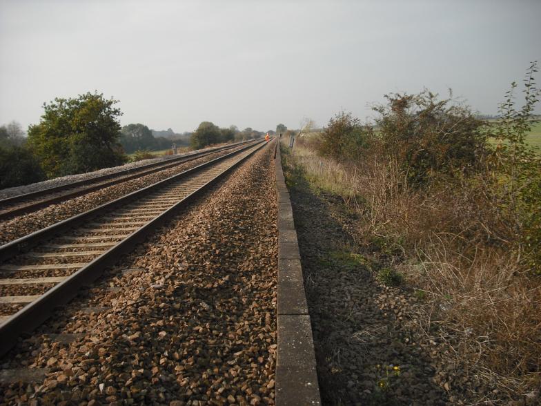 Existing railway on the embankment 