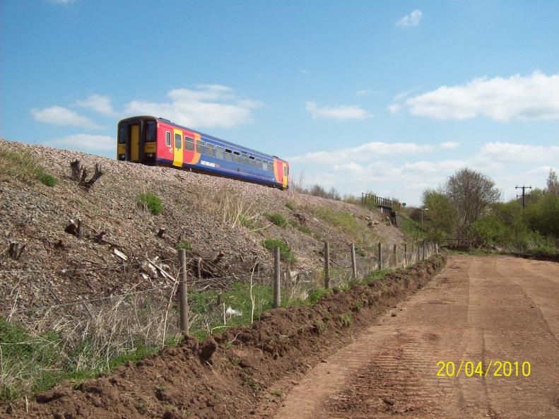 View on Existing Embankment with train running