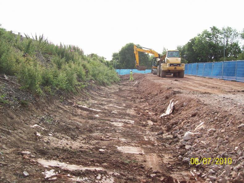 South Abutment - work started to tie into the embankment.