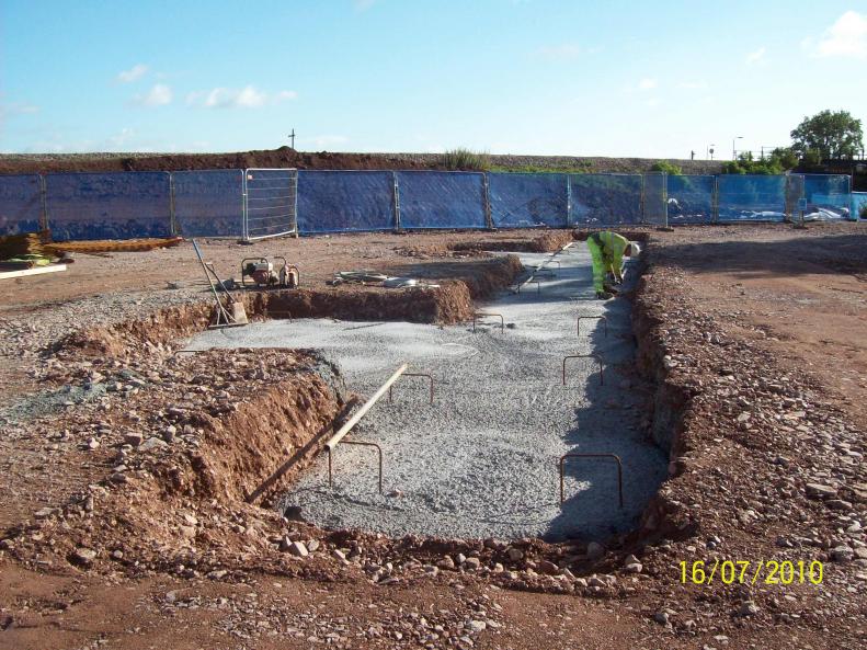 Casting Bed being set up - 1st pour set ready for casting.