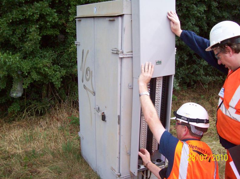 Dave Shakesheaf Global Rail and Peter Storey Network rail carrying out a survey on the S&T 