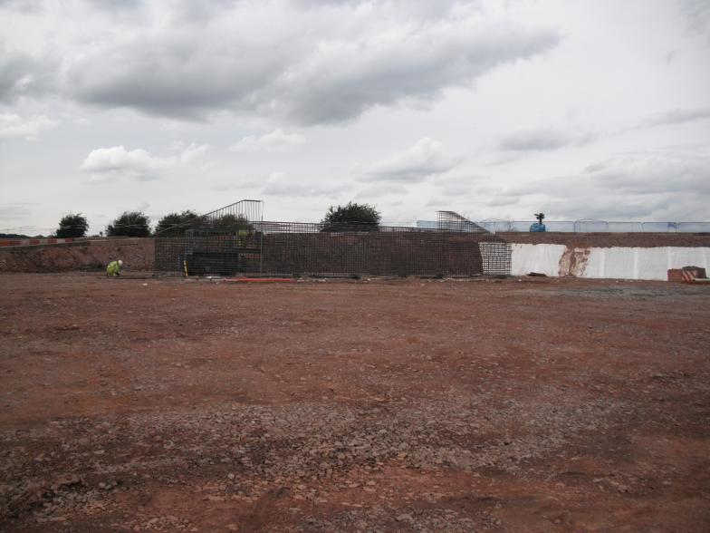 West Abutment - steel reinforcement being fixed for the rebuild.