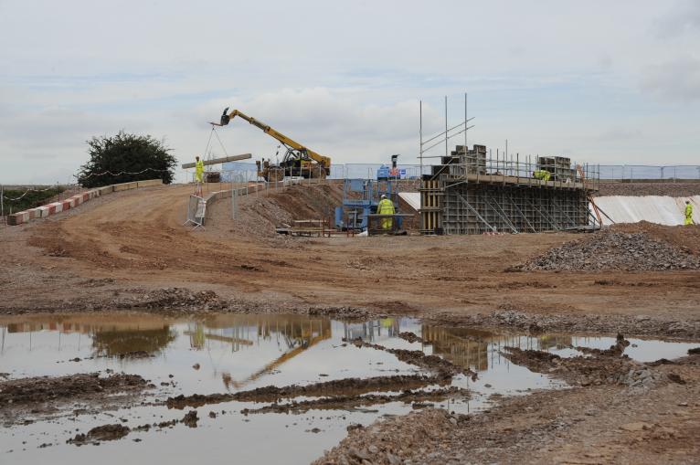 West Abutment set up for recasting.