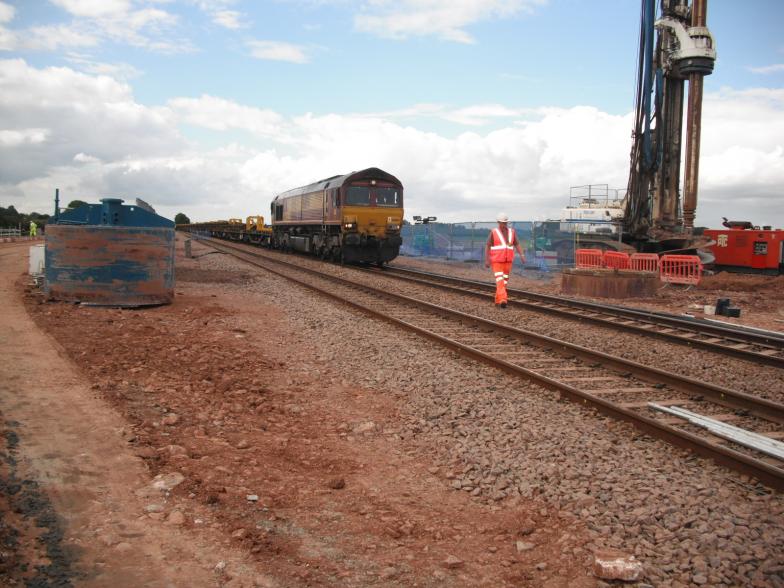 Engineering Train Passing through the work site.