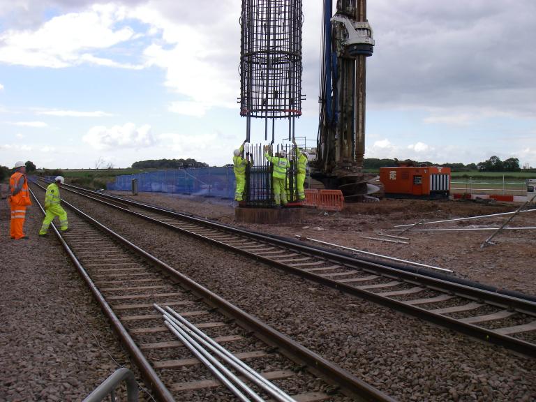 2nd Half of the North Central pier cage being fixed. Ian Boulstridge Looking On.