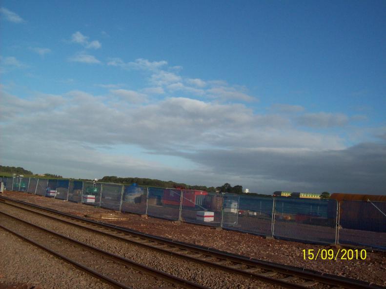 Piles covered with steel cover frame.