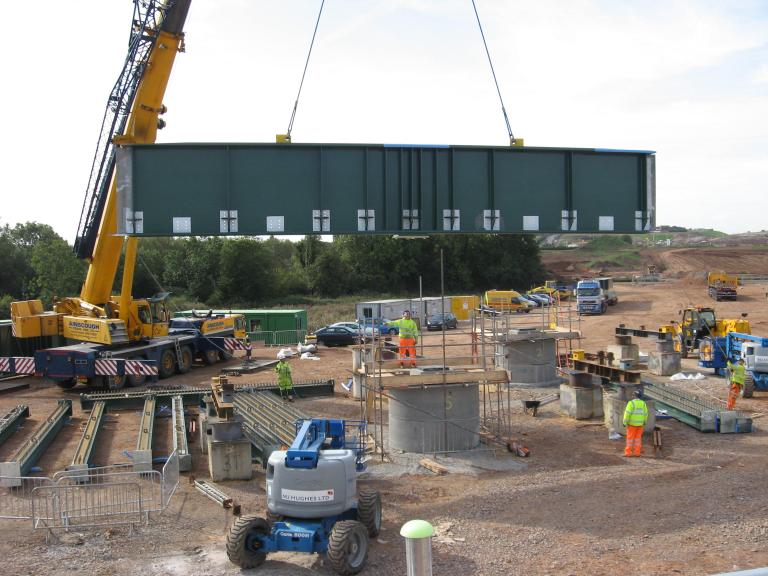 Steel work being ereceted.