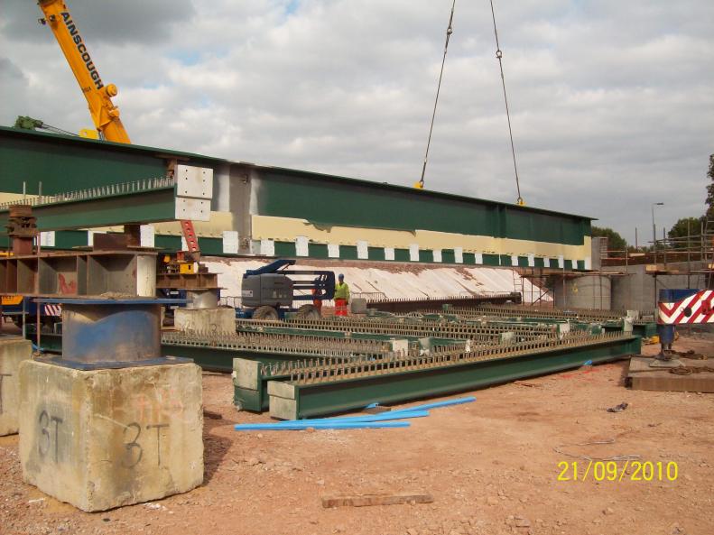 Steel being erected