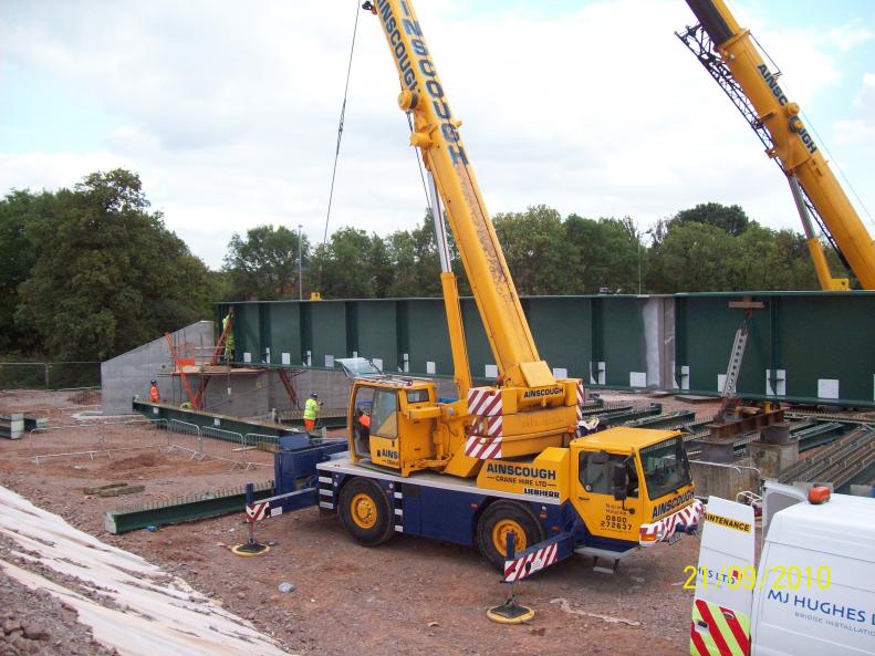 Steel being erected.