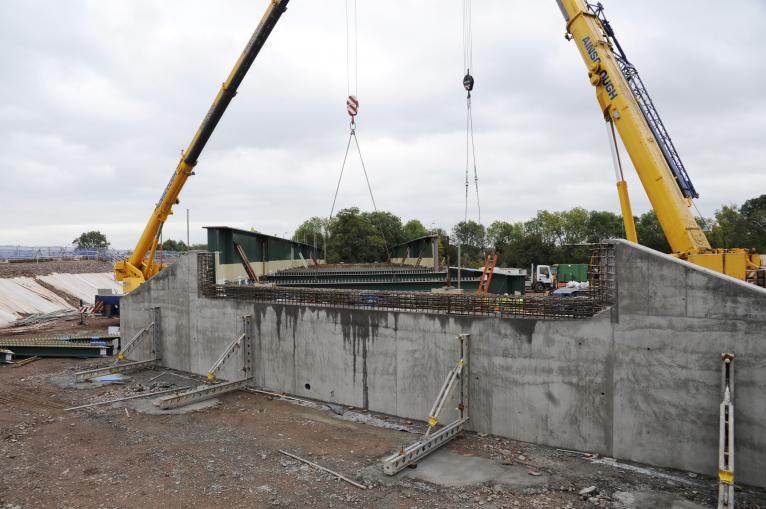 Mabey Bridge building Western side of the Bridge