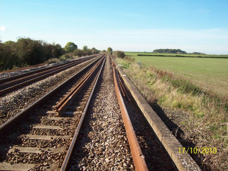 Rails laid out at the end of the possession. All the rails needed for christmas ready to go.