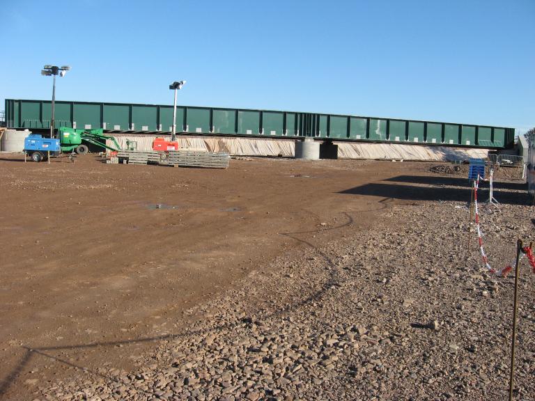 View on the bridge from the site compound.