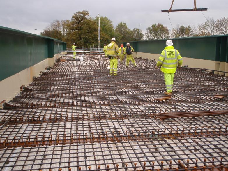 Steel Reinforcement being fixed on the deck by MRC