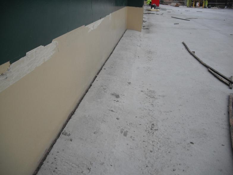 Deck edge upstand set up - free hand formed.
