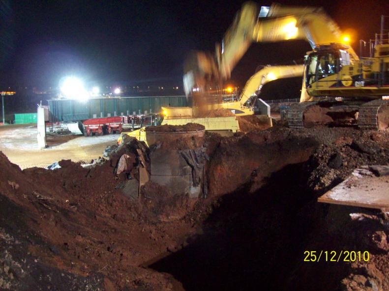 John Jones - carrying out excavation at the East end.