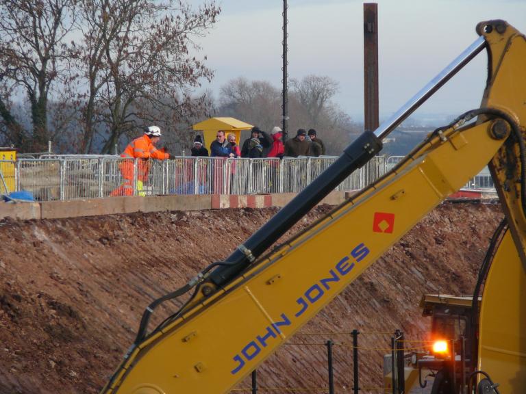 Civil Engineering spectator sport - David Millar and Rob Steven Hoare looking on with the general public - just before Christmas Lunch.