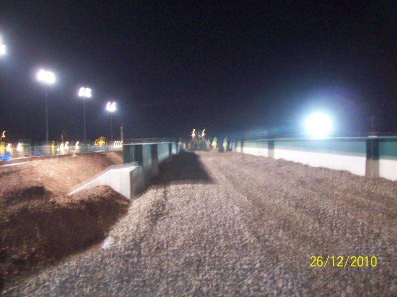 John Jones laying Bottom Ballast and running in ballast ramps.