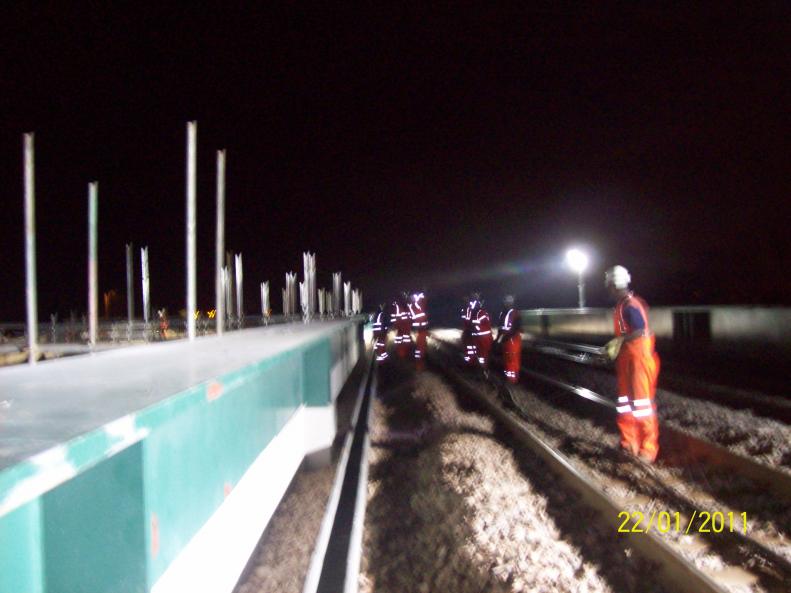 Cables being shifted and sorted to allow them to be put into the new route