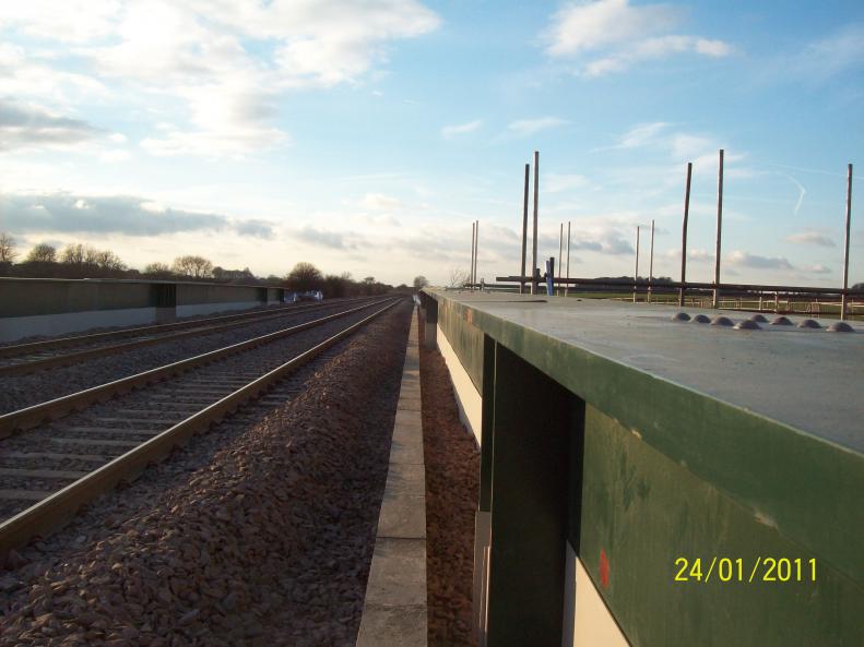 Trough route installed across the bridge.