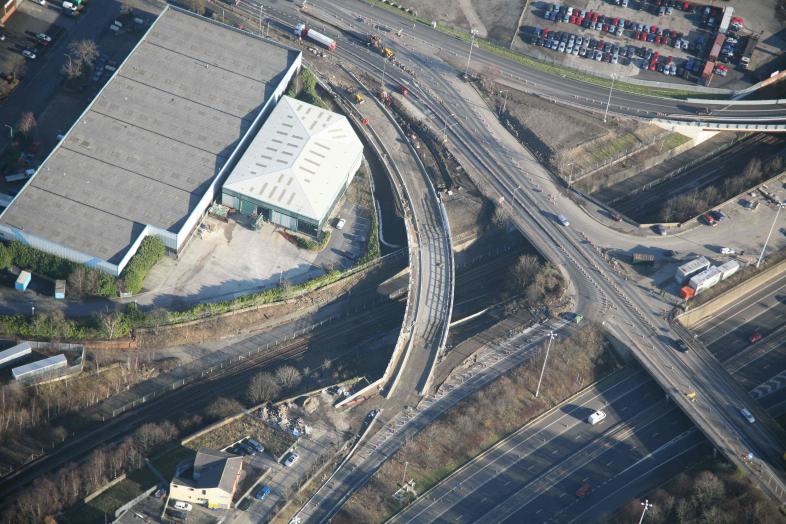 Road over the bridge being created