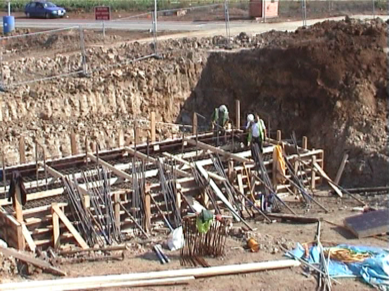 Central Pier base formwork being set up.