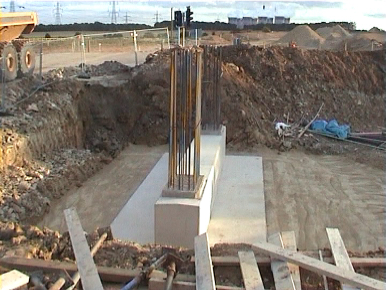 Central Pier base cast and backfilled ready for scaffold