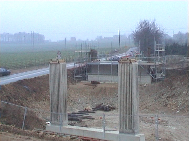 West Abutment cast Formwork removed - central pier scaffold removed