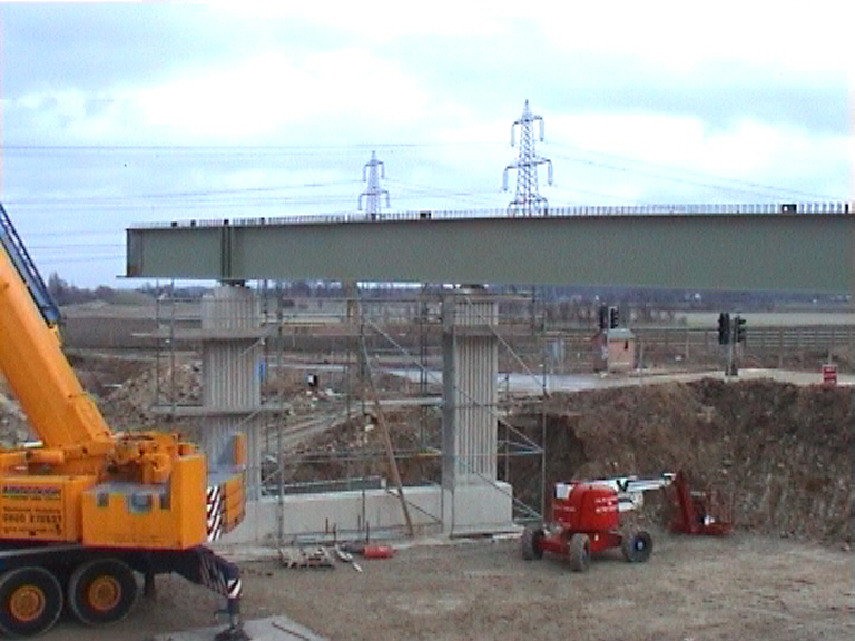 Beams being lifted into place by FFM