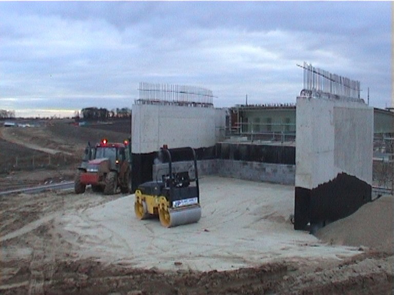 Backfilling being undertaken on the West abutment