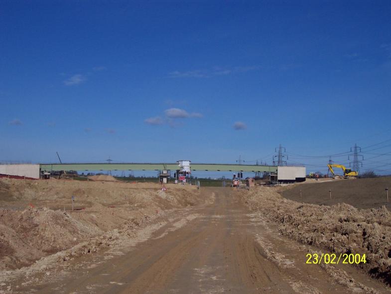 Bridge Looking north - welding enclosures in place