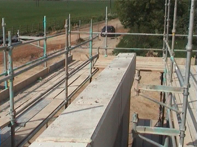 Parapet formwork removed ready for concrete finishing