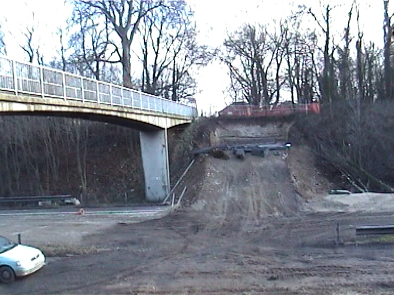 Steel being fixed to the abutments