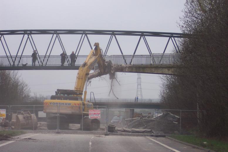 Old bridge being demolished 