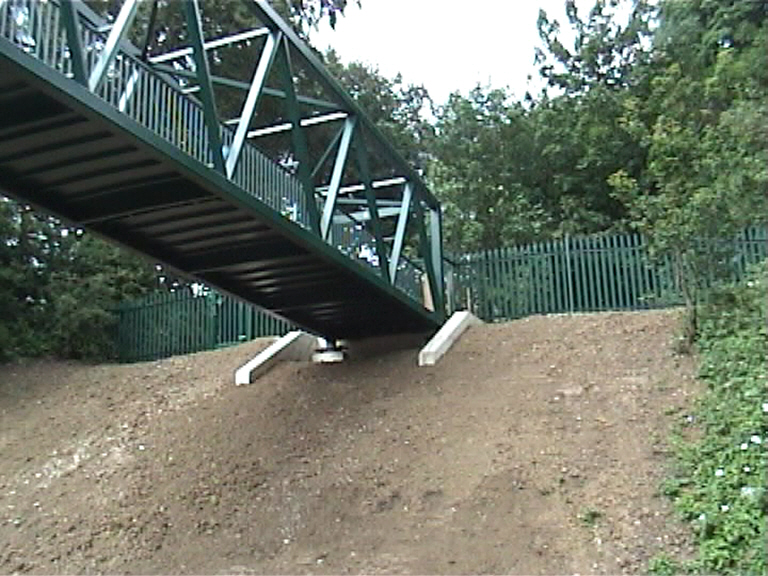 Abutment of the completed bridge