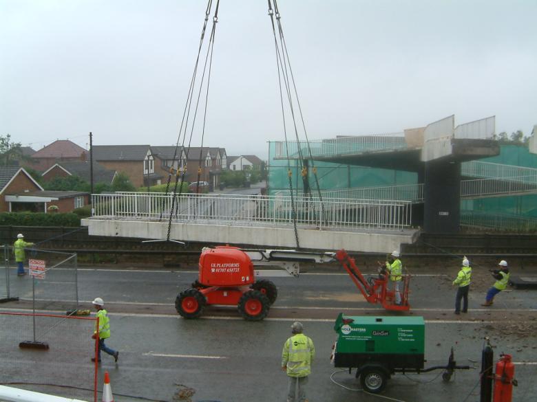 Central Span lifted out