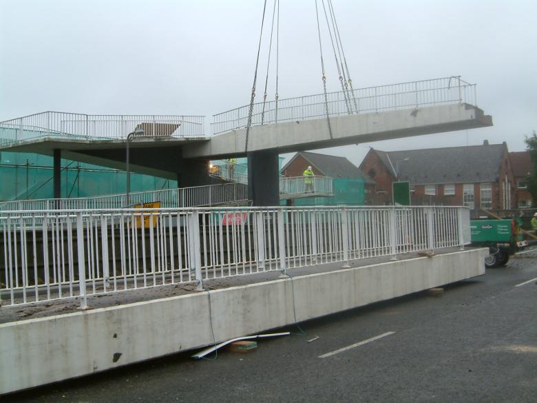 West abutment set ready for lifting