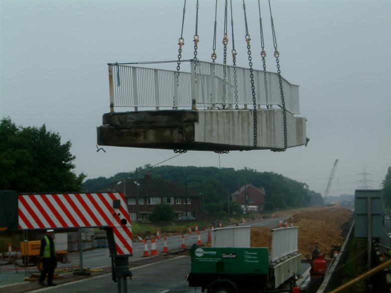 deck unit being lowered down