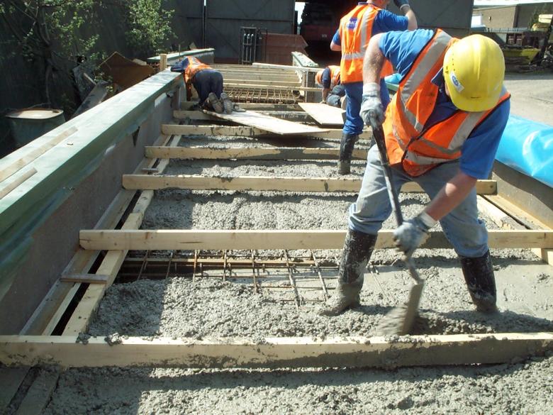 Bridge Deck being concreted in the Yard in Doncaster.