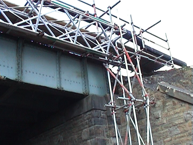 Temporary Cable bridge erected to carry the S&T cables when the bridge is demolished.