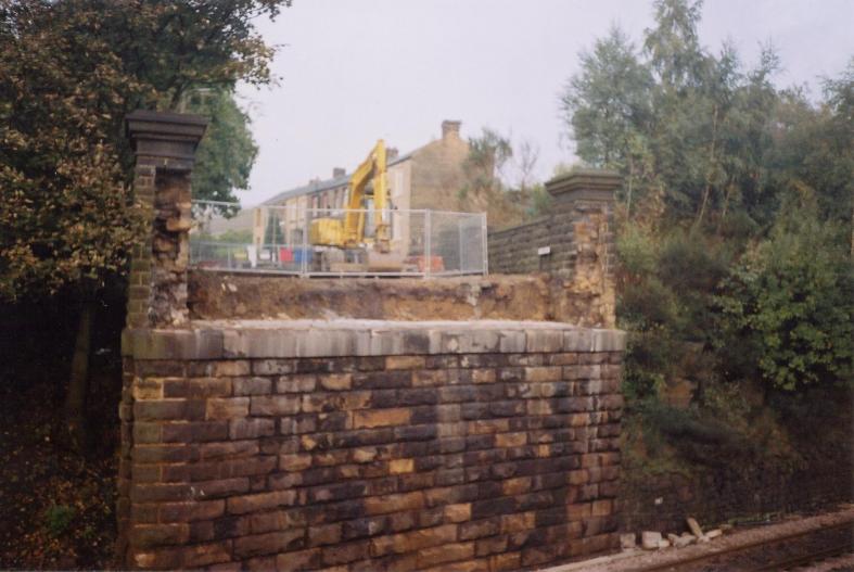 Bridge Abutment girders removed.