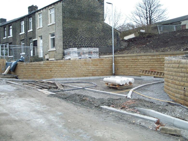 North Turning head stone work under construction.