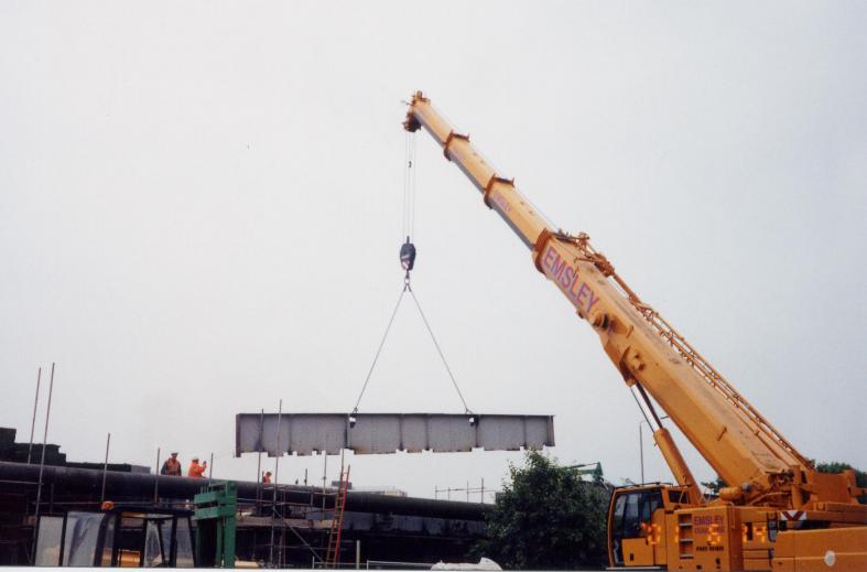 Bridge Girder being lifted out.