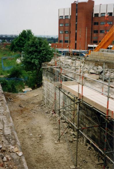 Final beam removed clearing way to get at the abutment.